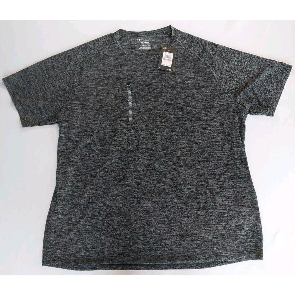 Under Armour Tech Tee Shirt Mens Sz 3XL Black Marl Flecked Athletic‎